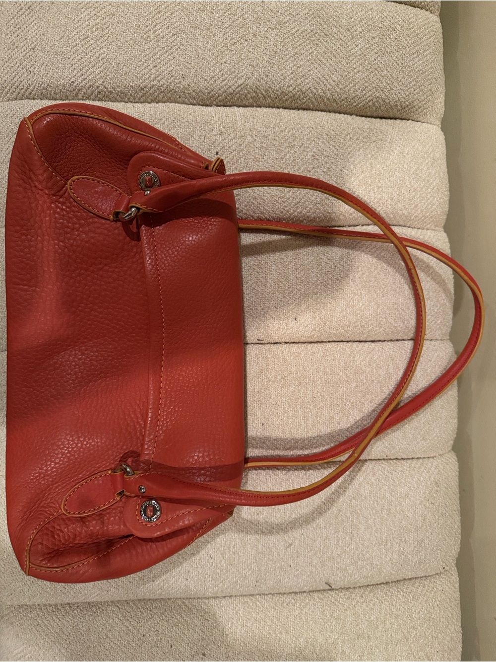 Cole Haan Tan Leather Double-Handle Shoulder Bag - Picture 2 of 12
